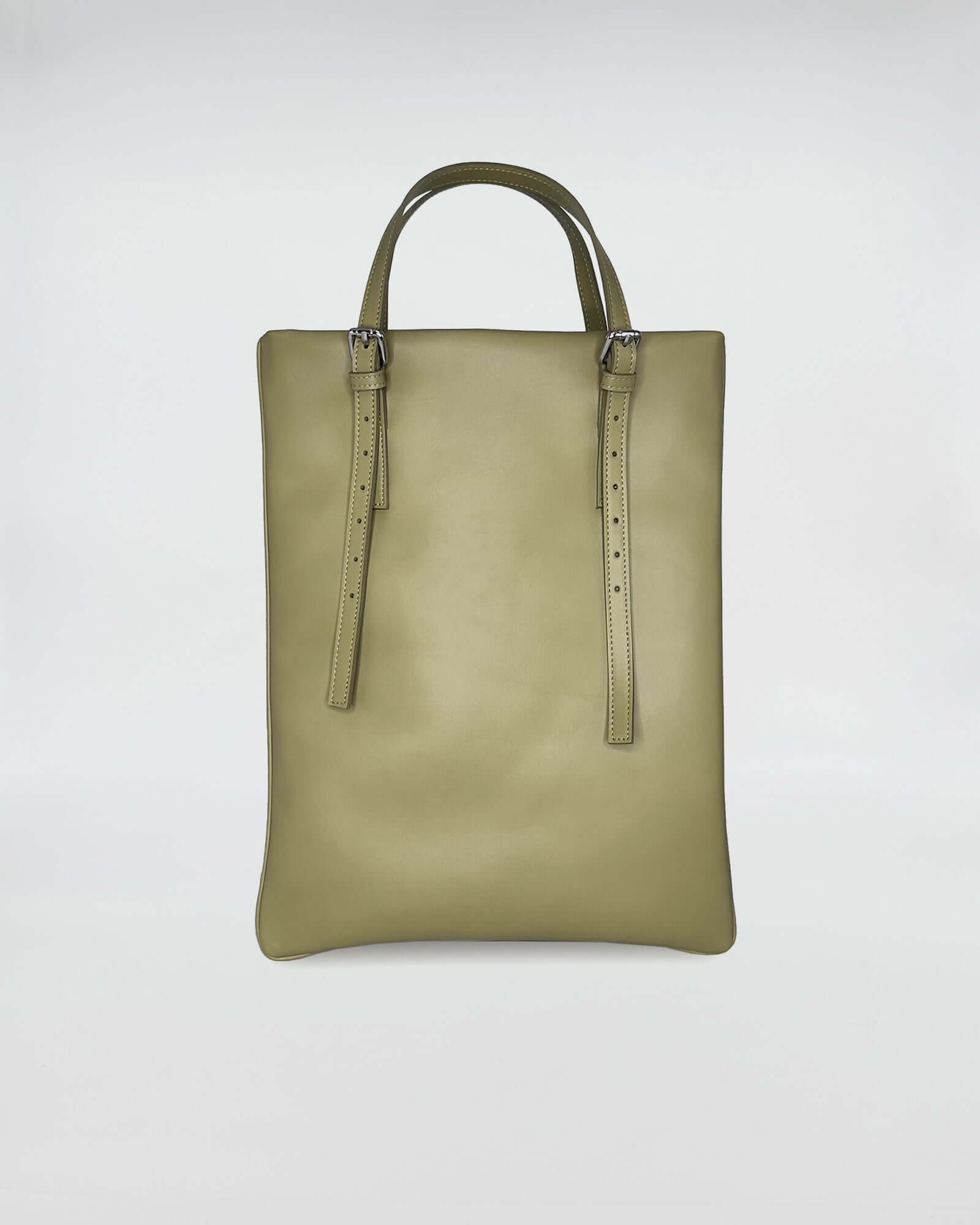 AMELIE PORTACOMPUTER elegant olive green work bag with sleek design and versatile handles.
