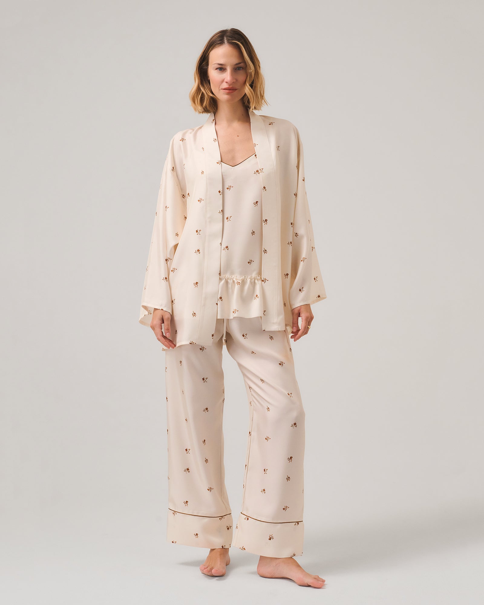 KIMONO MAIA SETA STAMPA MICROFIORI