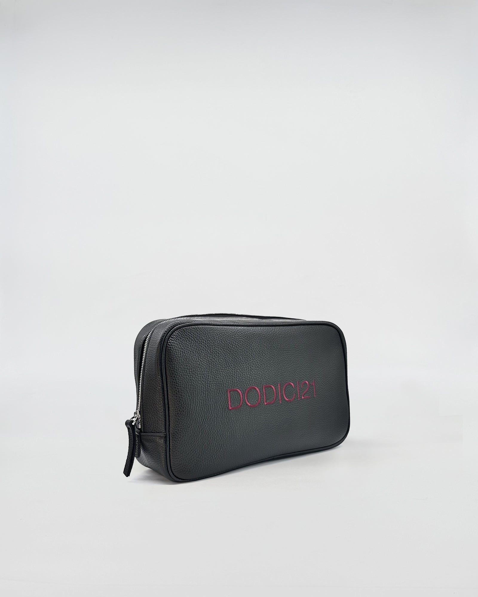 BEAUTY MEDIUM IN PELLE PERSONALIZZATO elegant black leather bag with personalized initials DODICI21