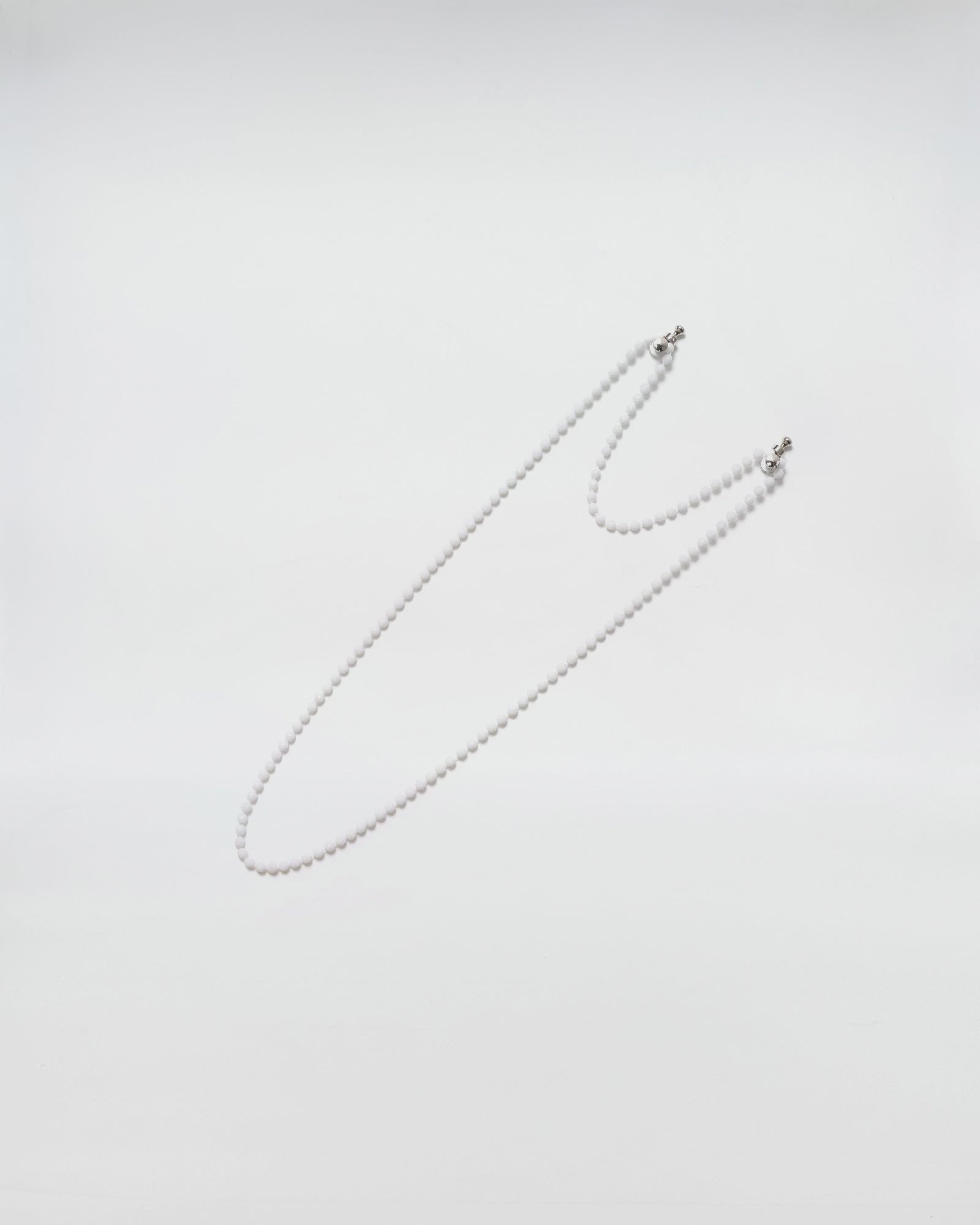 COLLANA MOD. 46 in delicate Opal White half crystal pearls, showcasing sophistication and elegance.