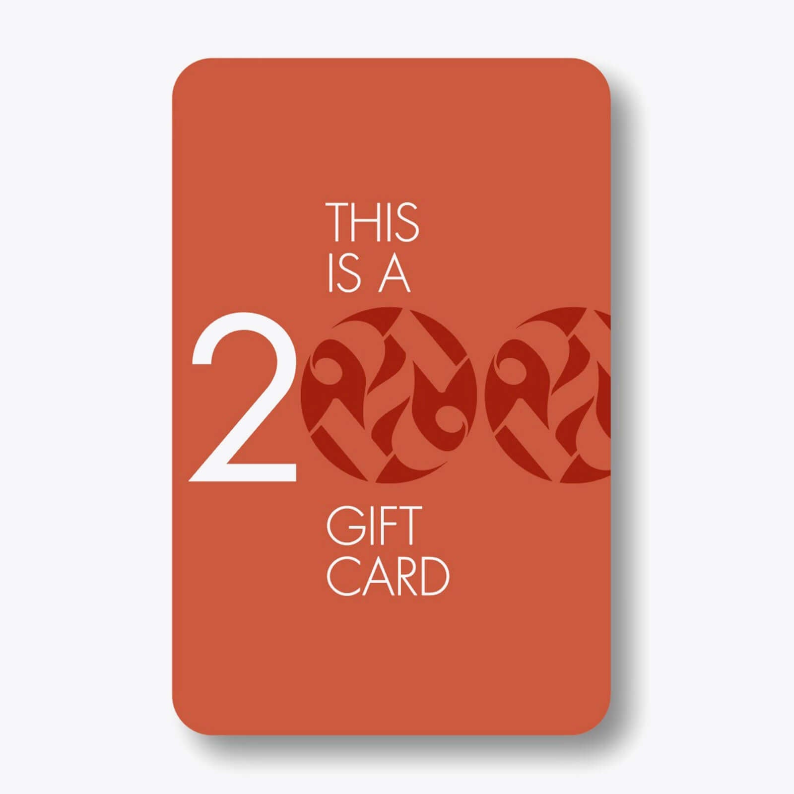 GIFT ORANGE CARD featuring a 200 euro value design and a modern aesthetic.