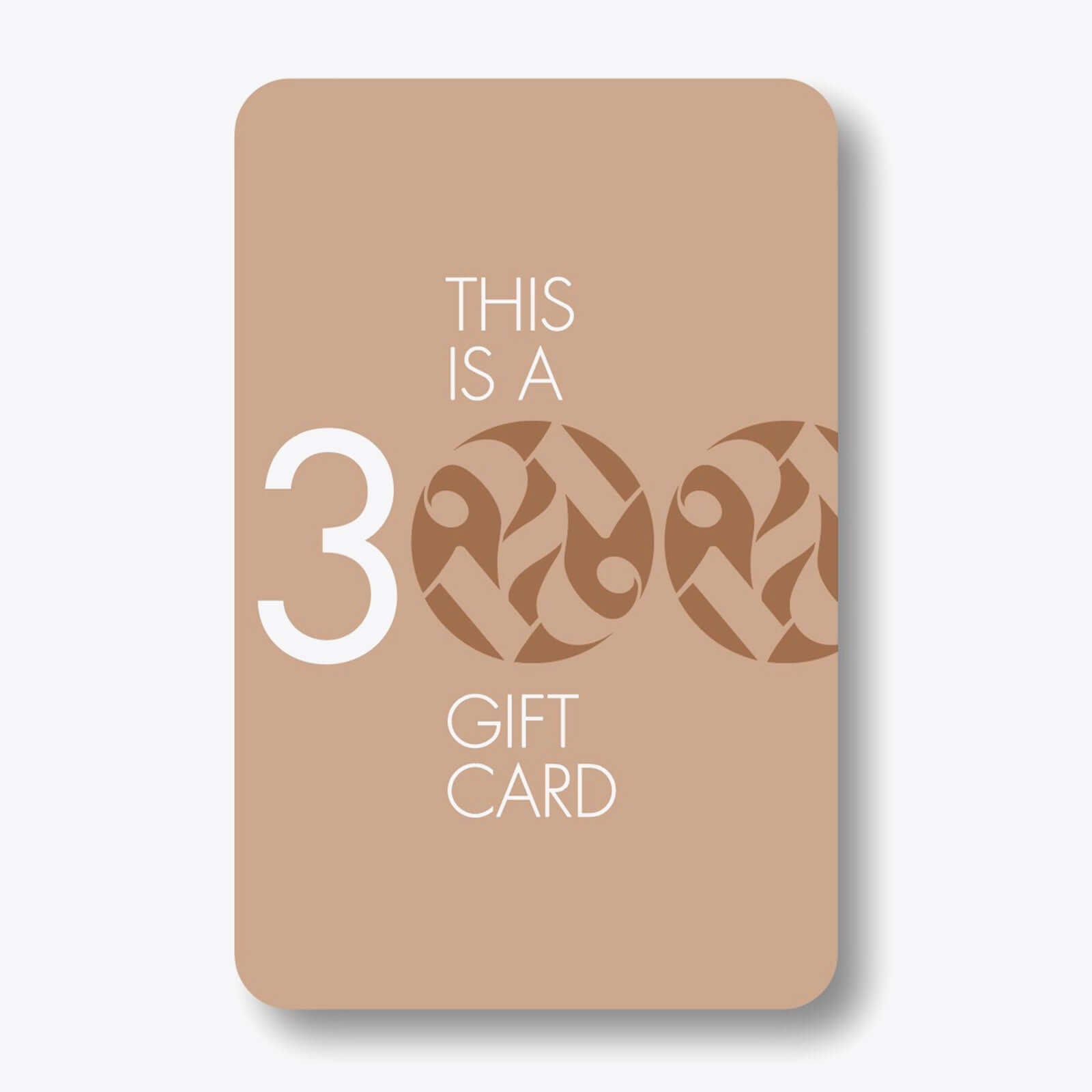 GIFT GOLD CARD design featuring a 300 euro value on a beige background.