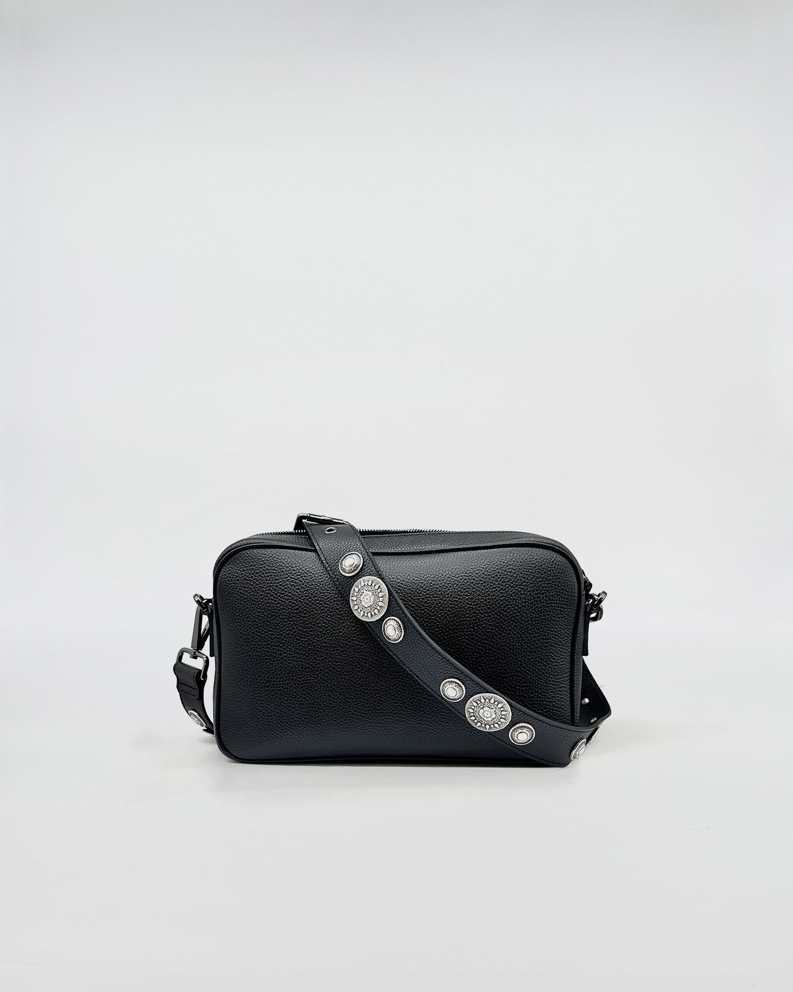 MAFALDONA ROCK black bag with decorative strap, perfect for all occasions featuring a functional interior.