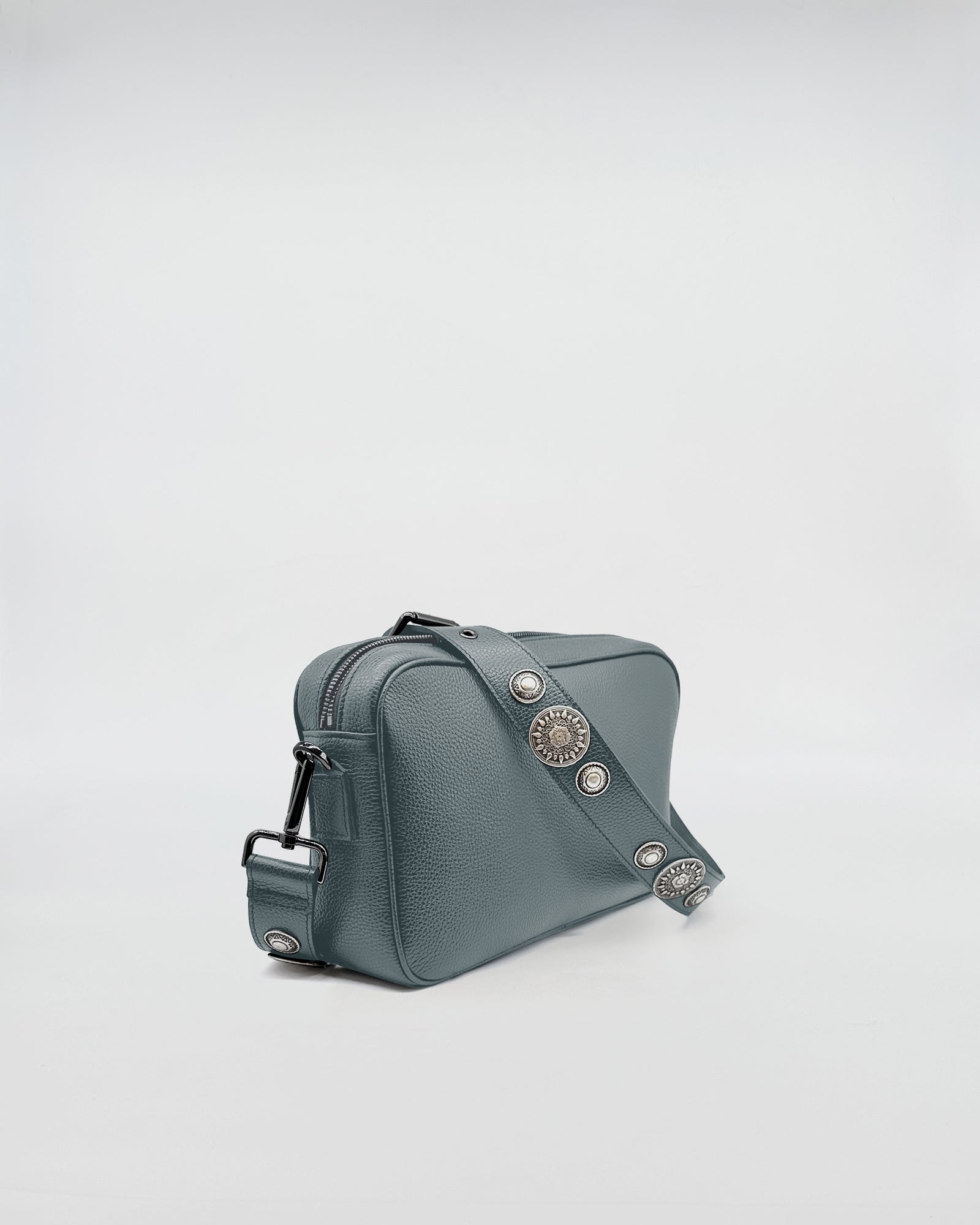 MAFALDONA ROCK bag in blue leather with stylish adjustable strap.