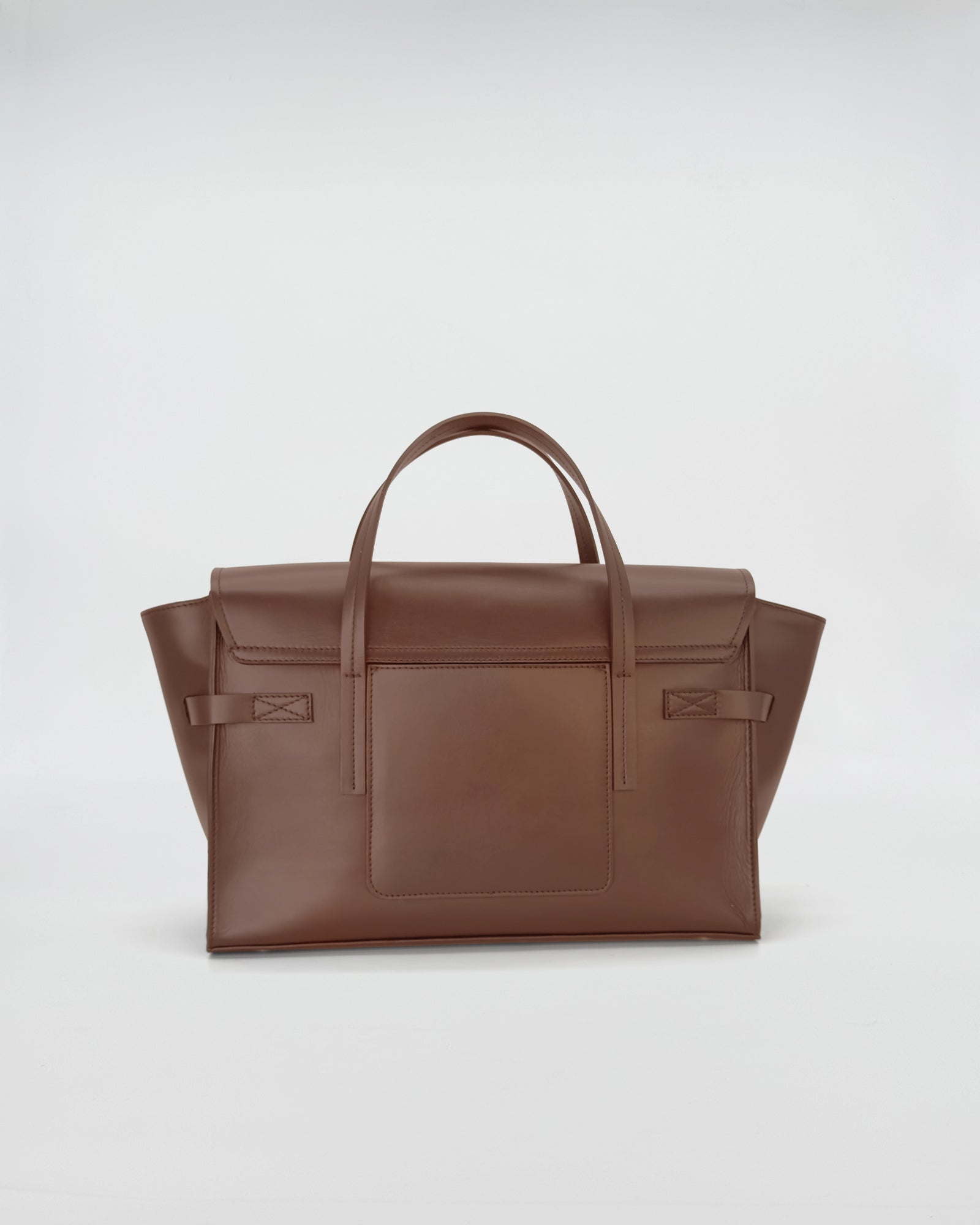 Penny Medium Vitello brown leather handbag with elegant design and spacious interior.