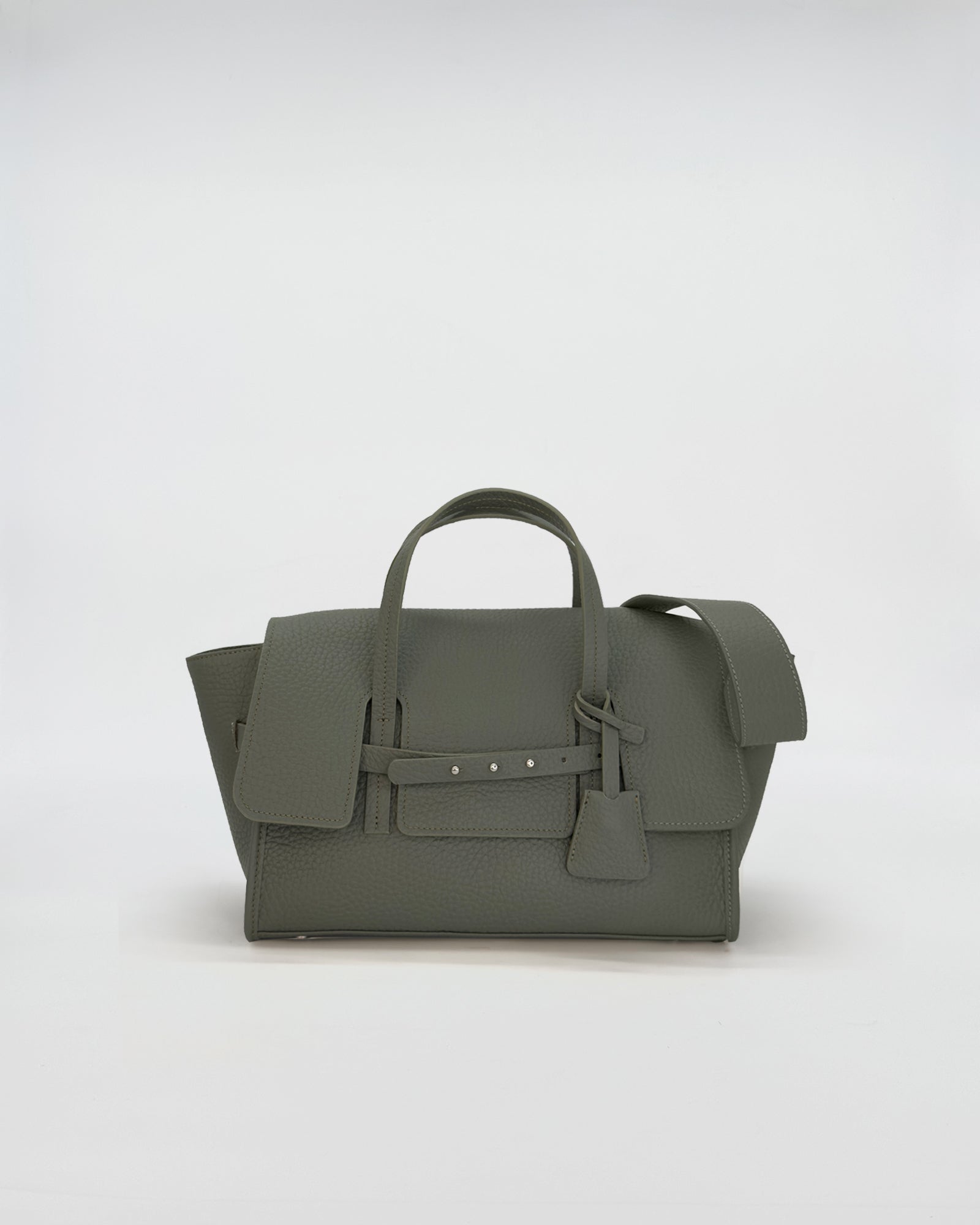 PENNY SMALL VITELLO borsa in vitello pieno fiore martellato, design elegante e versatile di colore grigio.