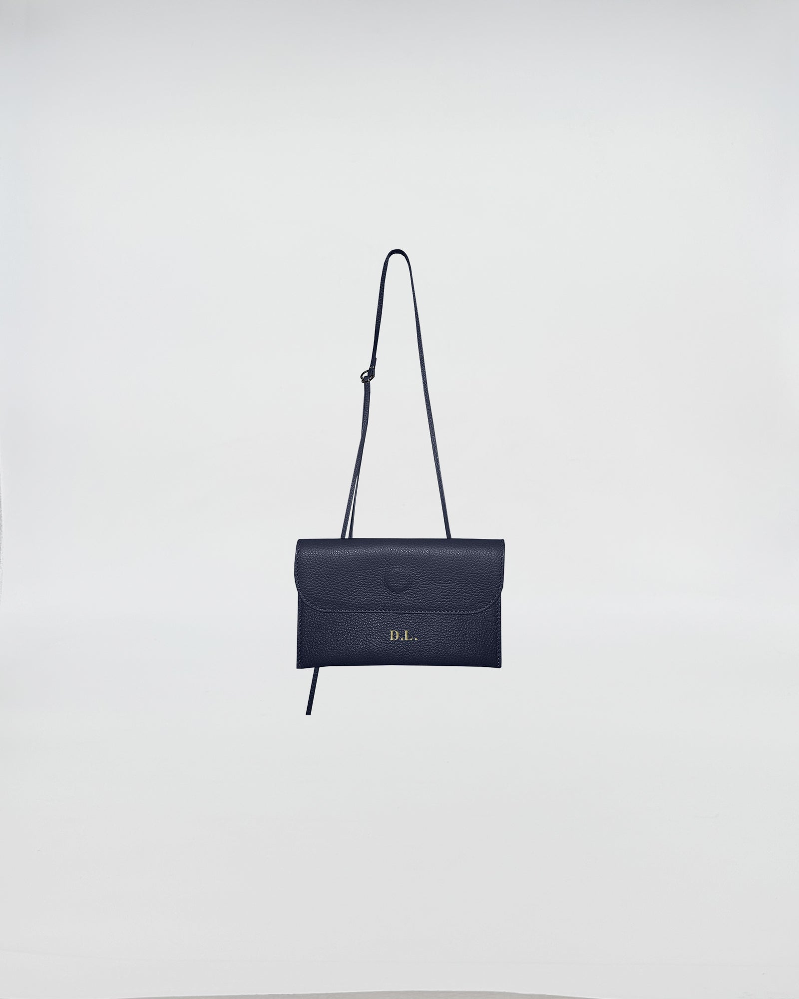 PORTAOCCHIALI PERSONALIZZATO LETTERING GOLD CON TRACOLLA - borsa elegante nera con tracolla e personalizzazione D.I.