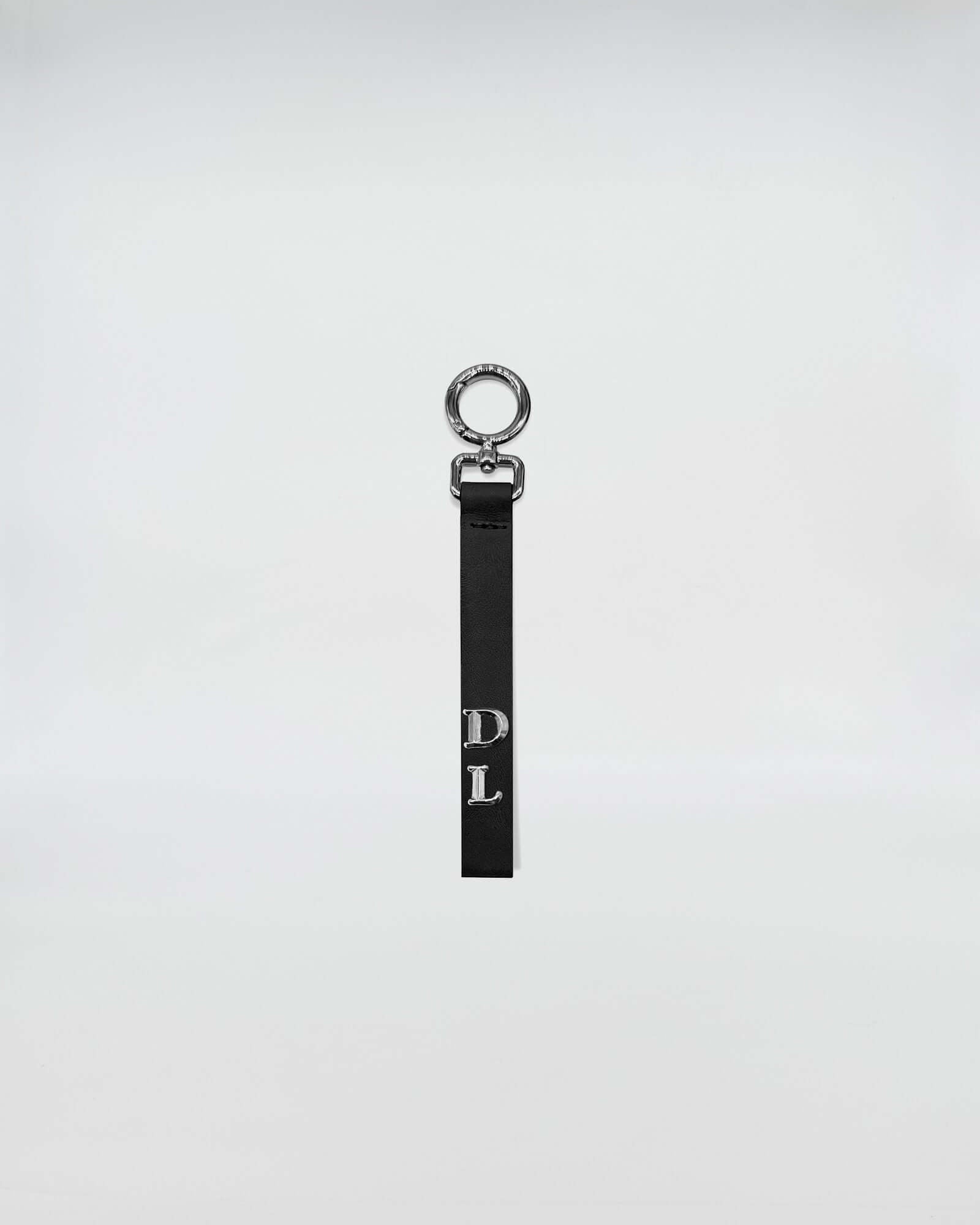 PORTACHIAVI IN PELLE SOLO TUO con anello apribile e personalizzazione iniziali DL.