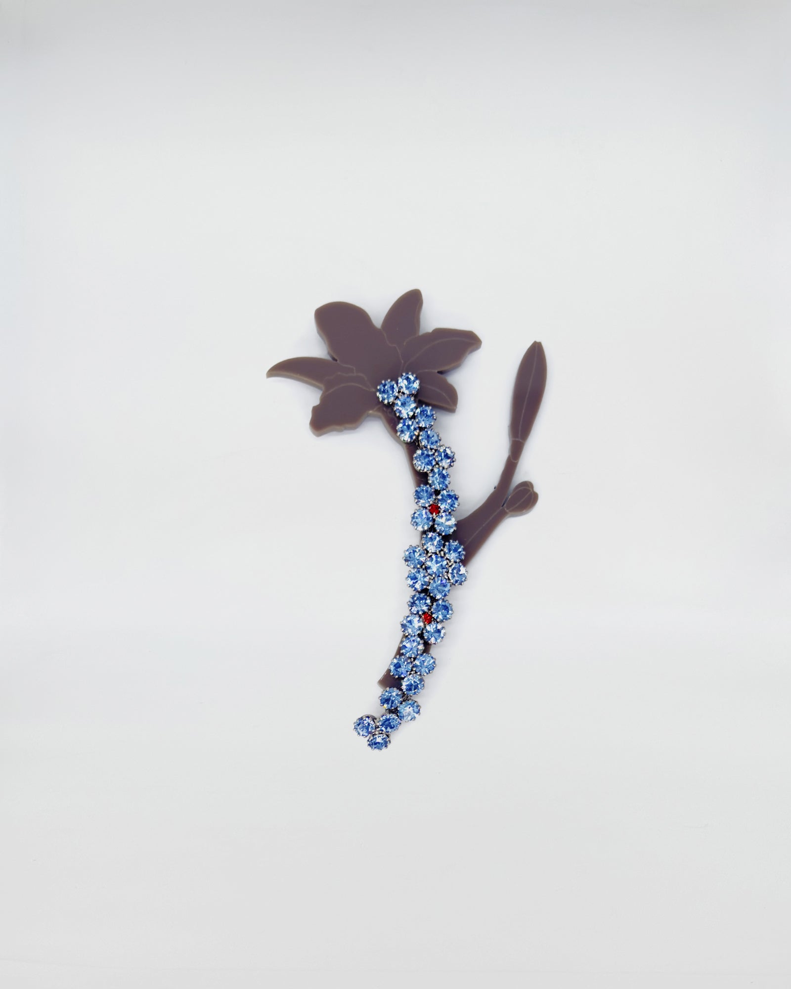 SPILLA PLEXI CON FIORI CRISTALLO