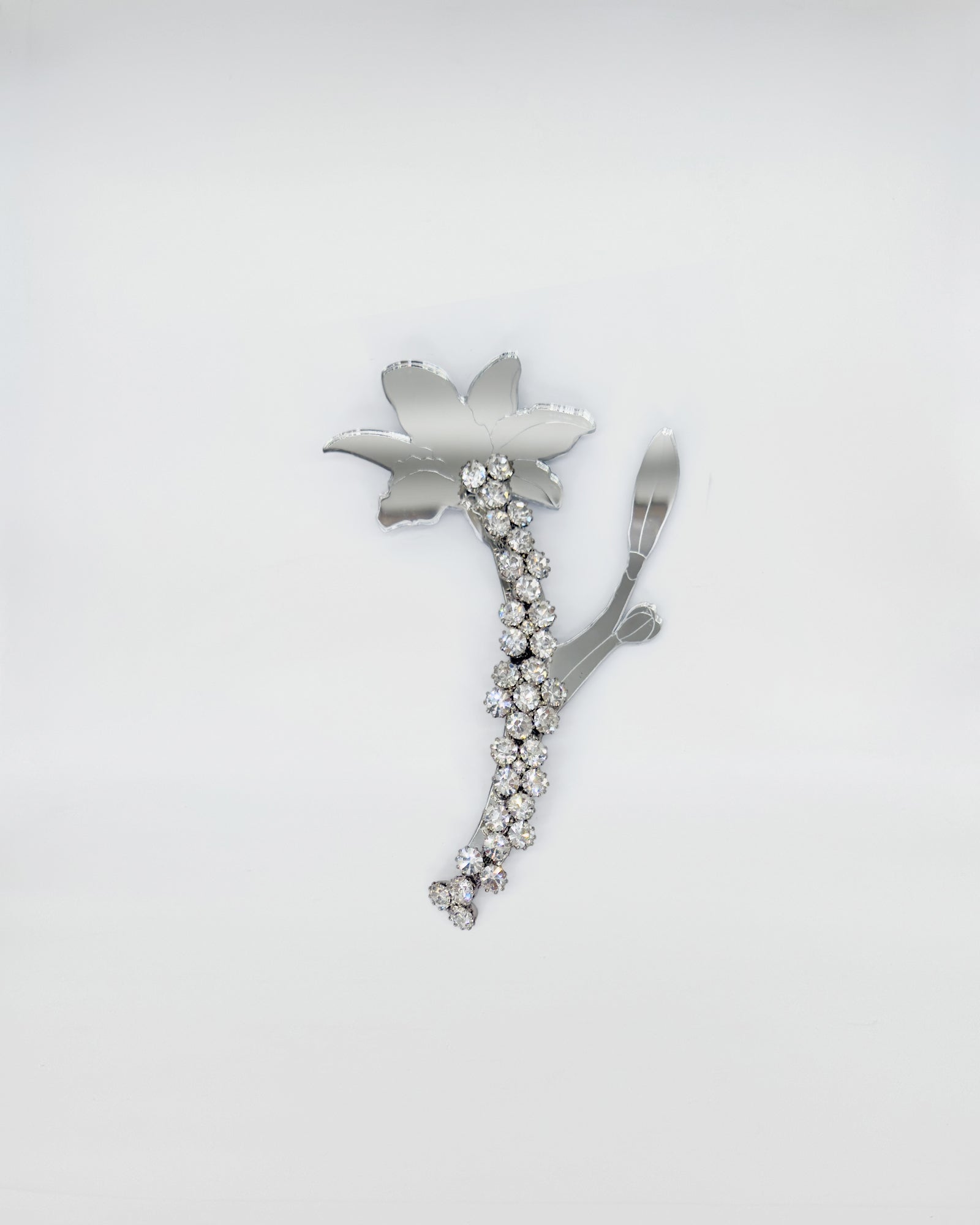 SPILLA PLEXI CON FIORI CRISTALLO