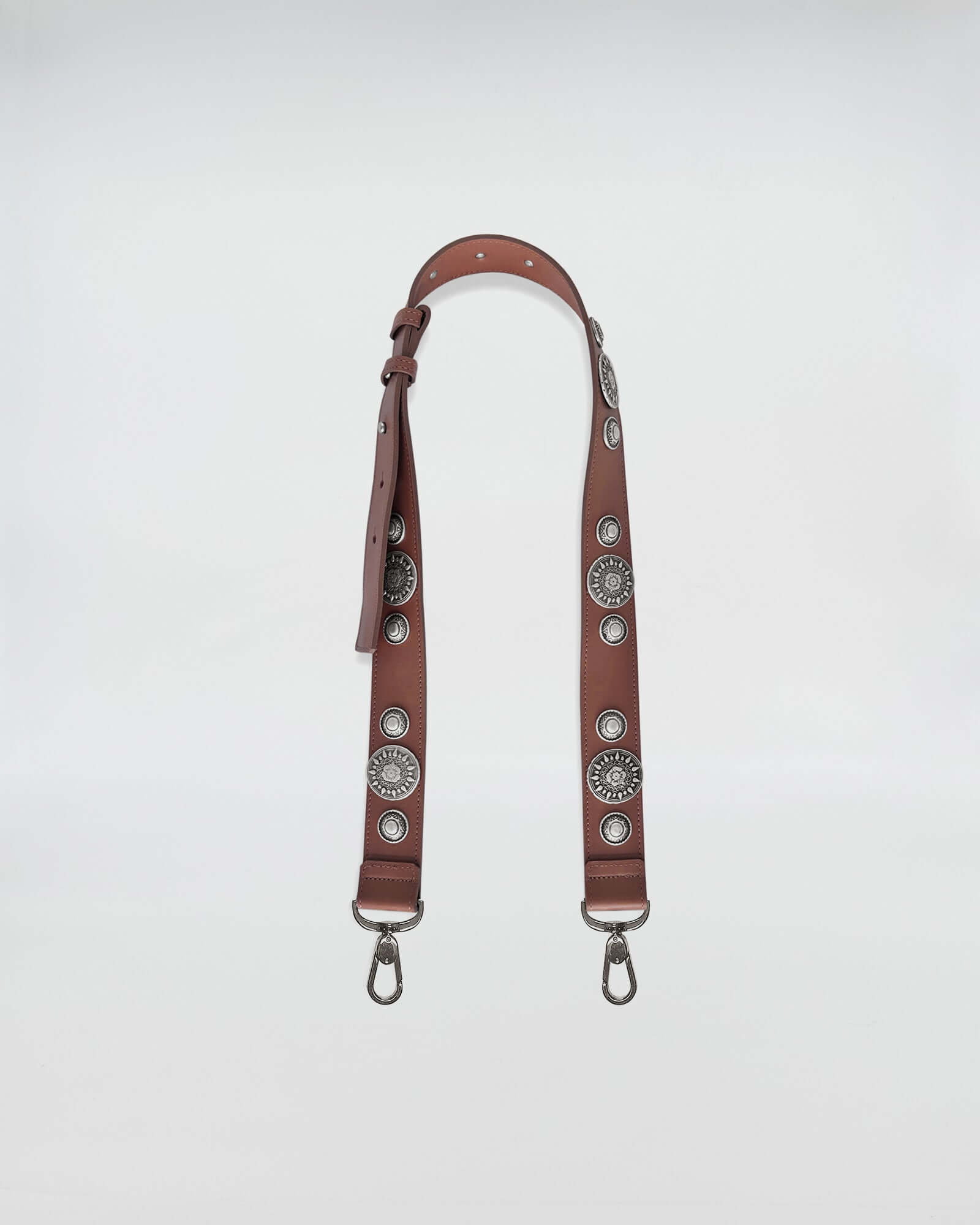 TRACOLLA REGOLABILE IN PELLE ROCK con dettagli decorativi in metallo, perfetta per ogni outfit.
