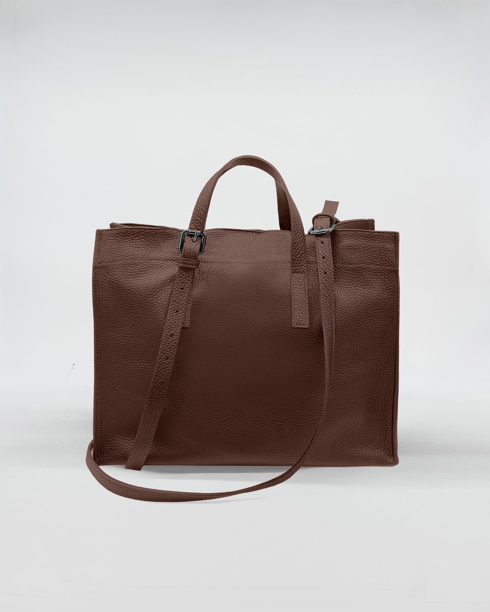 AXEL SMALL elegante borsa da ufficio in pelle marrone con manici e tracolla regolabile