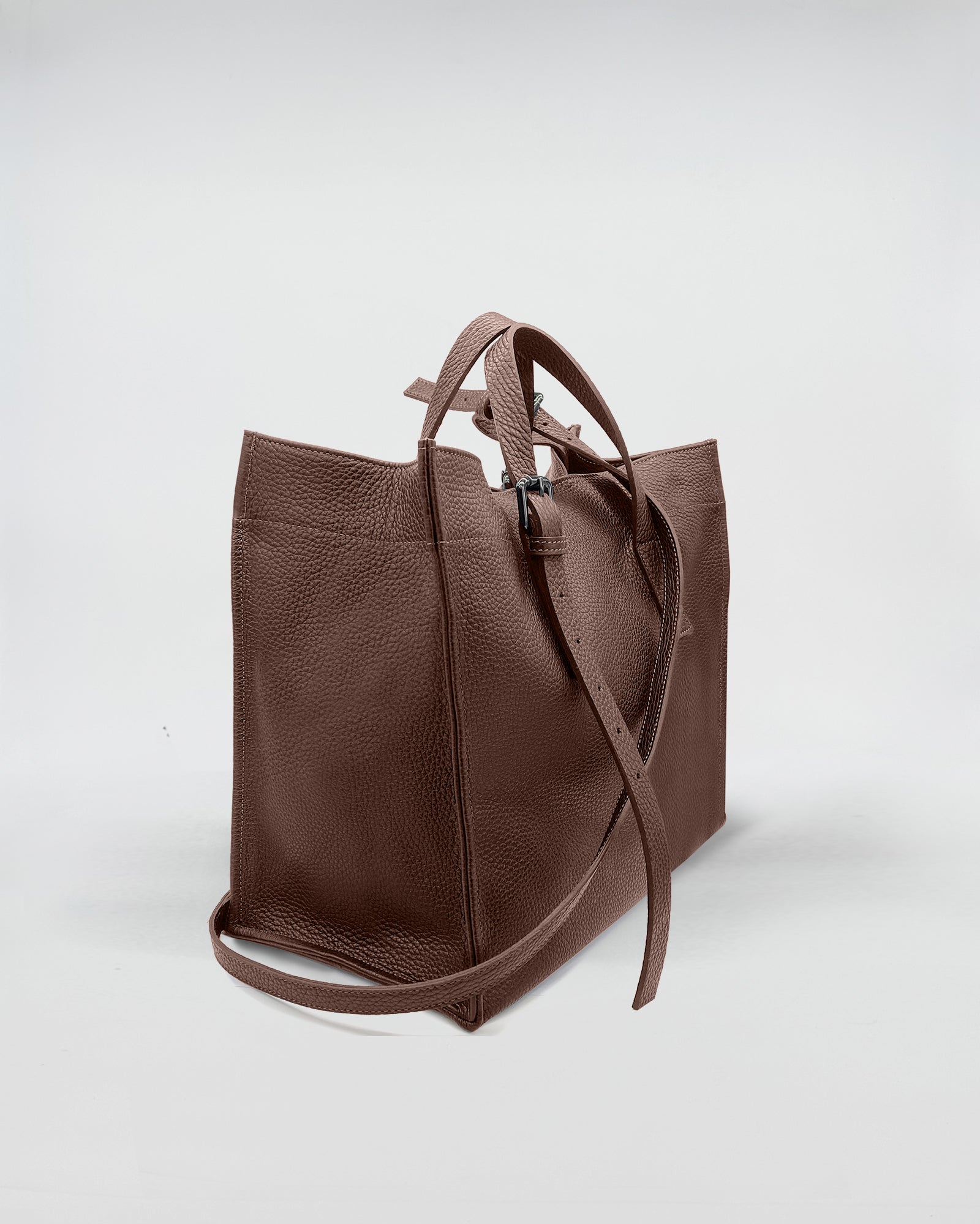 AXEL SMALL borsa da ufficio elegante in vitello pieno fiore con manici allungabili e tracolla regolabile.
