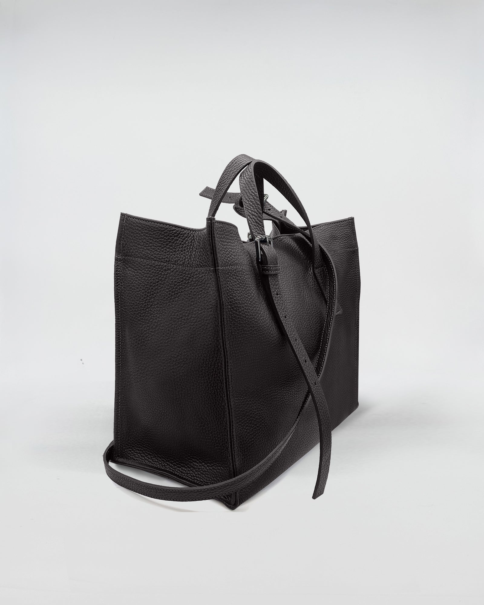 AXEL SMALL borsa da ufficio elegante in pelle nera con tracolla regolabile e manici allungabili