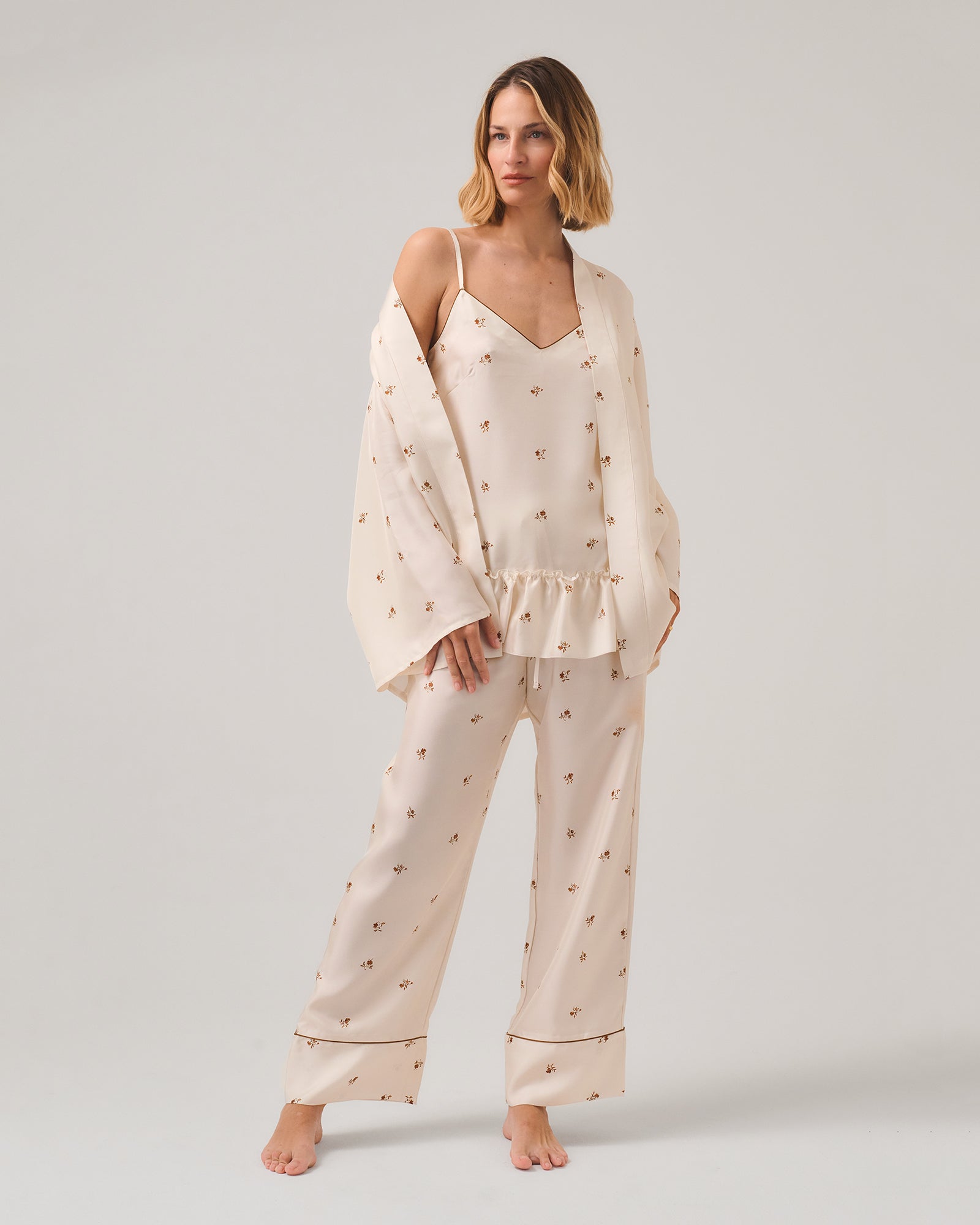 KIMONO MAIA SETA STAMPA MICROFIORI