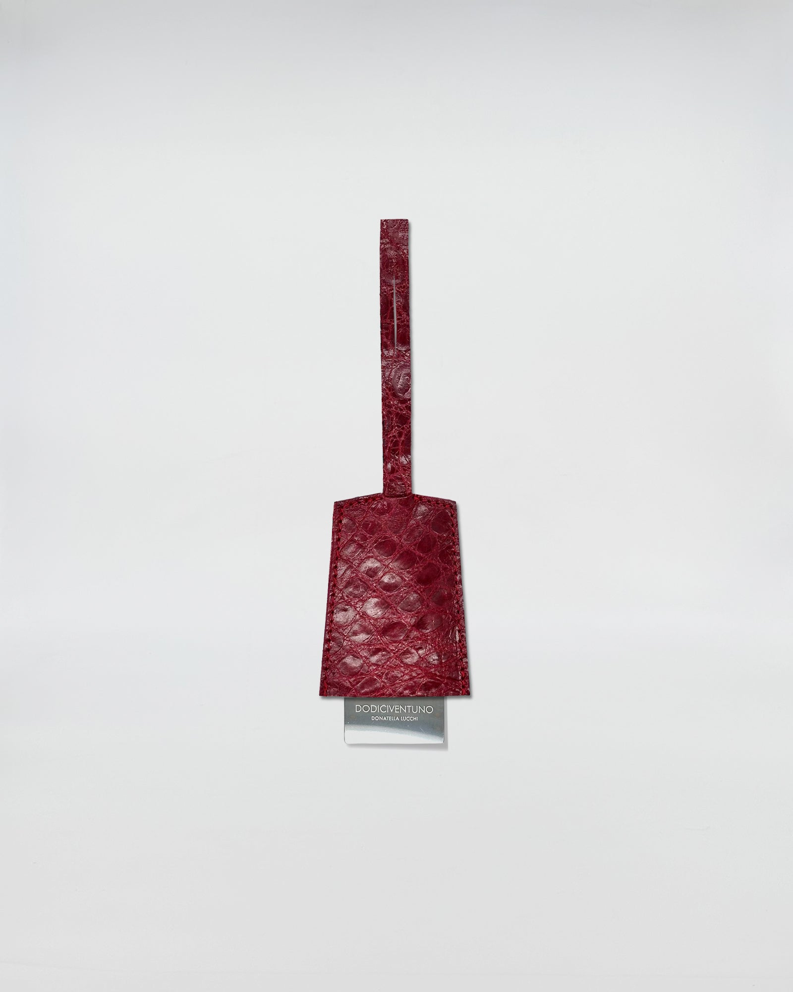 SPECCHIO DA BORSETTA NARCISO COCCO RECYCLE in red cocco finish with compact design for makeup touch-ups.