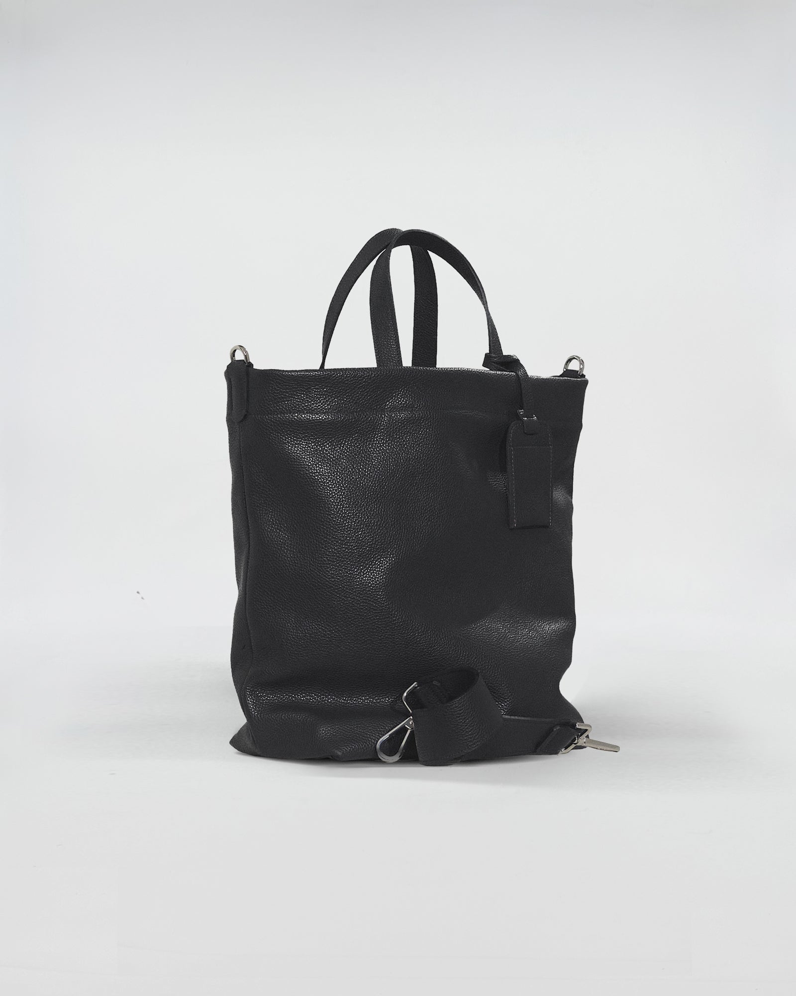 Borsa FORD PERSONALIZZATA in pelle nera, versatile con doppio manico, ideale come porta PC o shopping bag.
