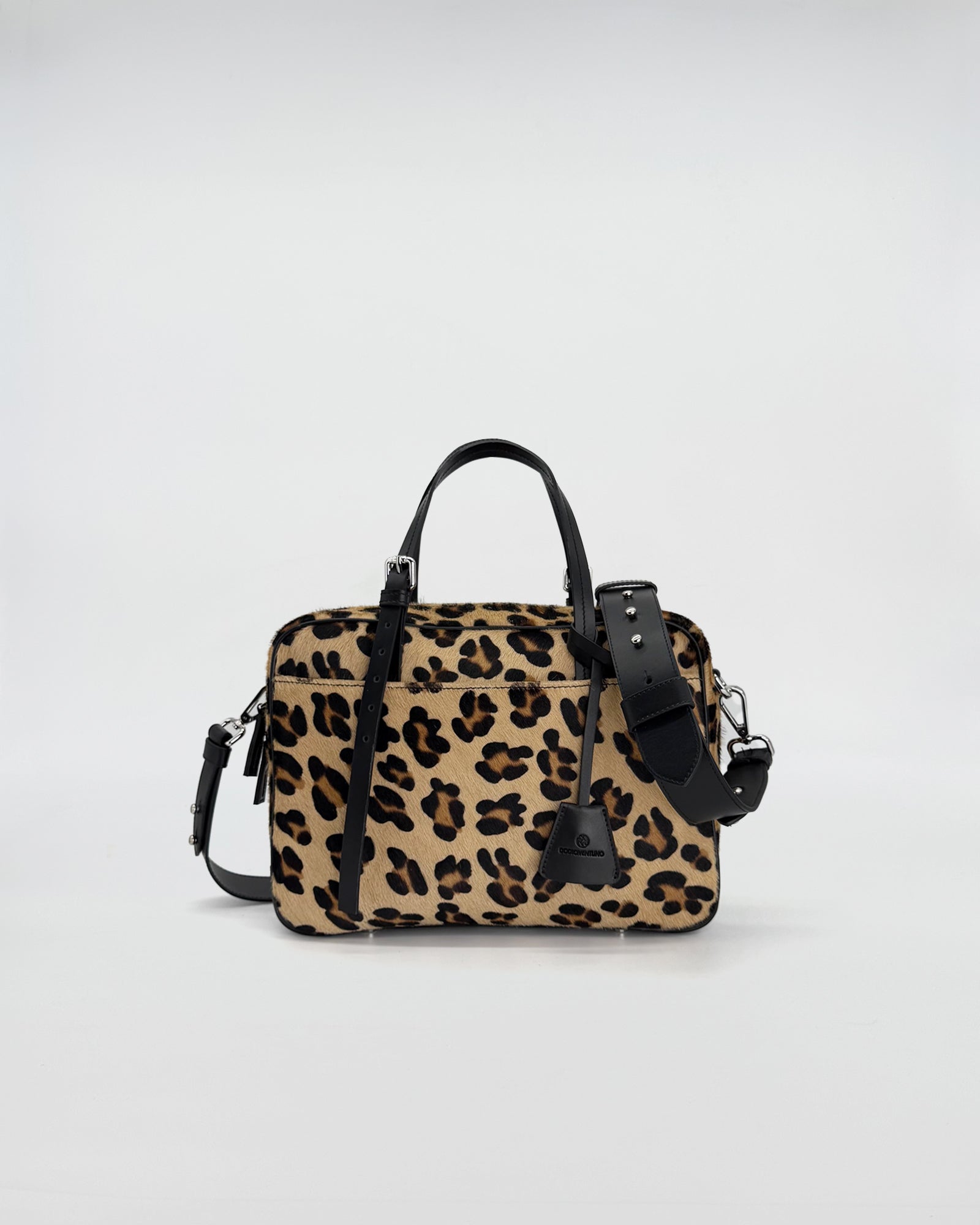 FRIDA MEDIUM VITELLO NON RASATO CON STAMPA ANIMALIER