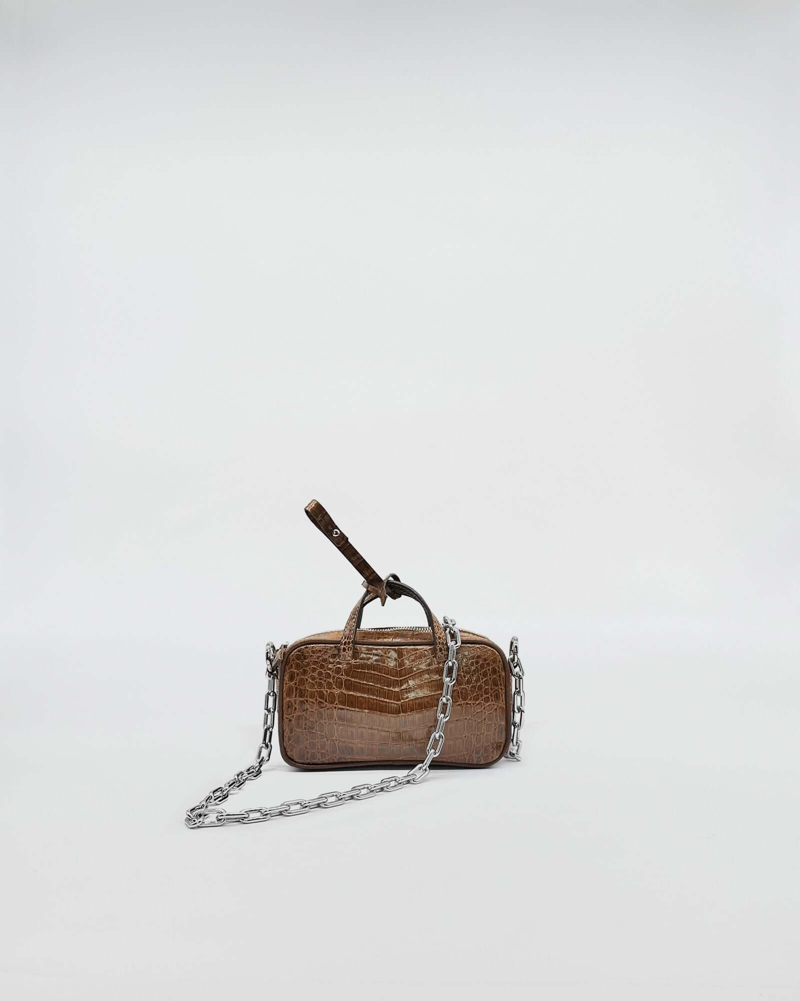MICRO BAG NINA COLORATA MEDIUM COCCO RECYCLE with chain strap in a chic design, perfect for evening occasions.