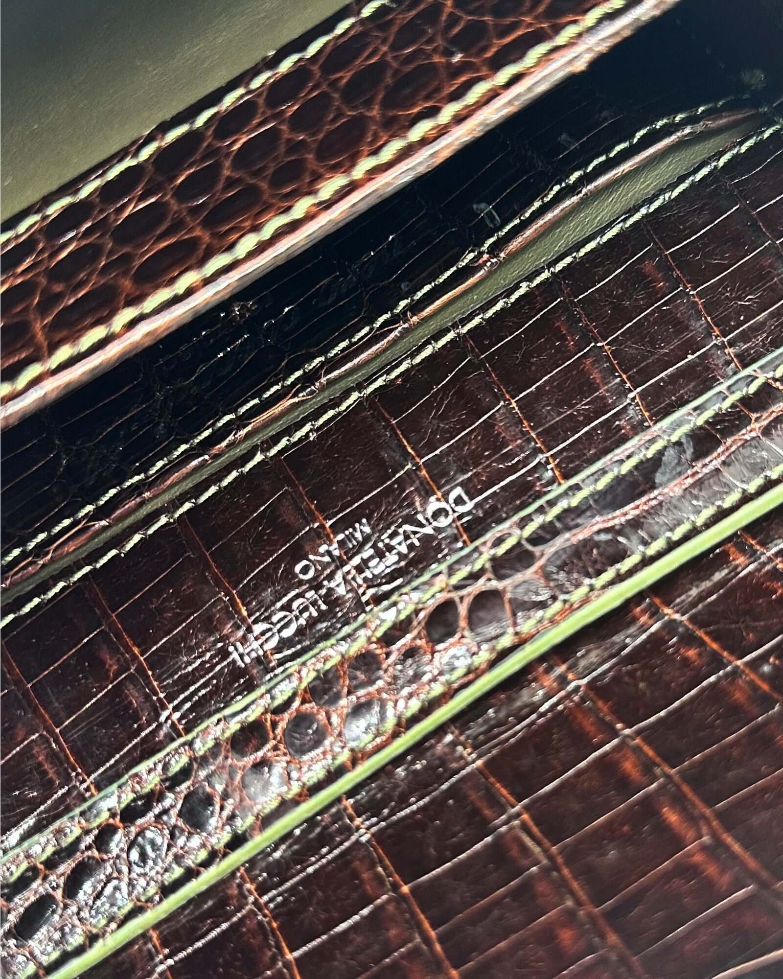 Interior view of the OFELIA COCCO RECYCLE EDITION showcasing its elegant texture and craftsmanship.