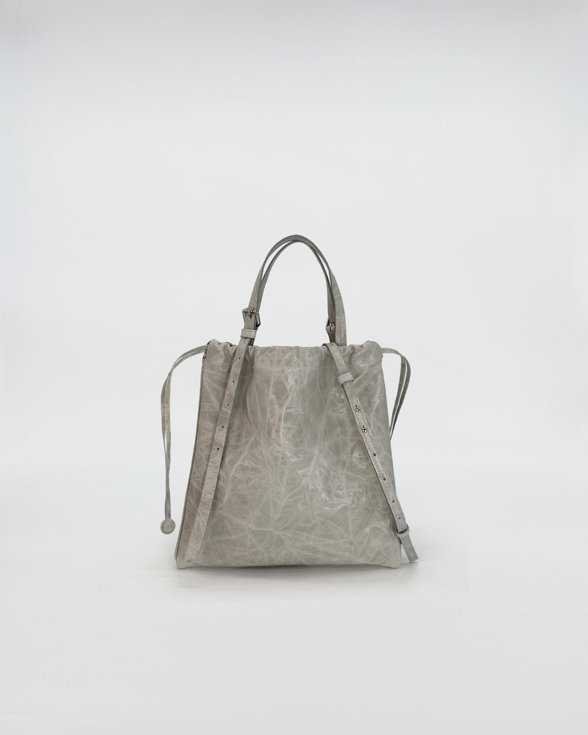 OLLY VITELLO STRIZZATO beige soft bag with a crinkled leather effect, perfect for everyday use.