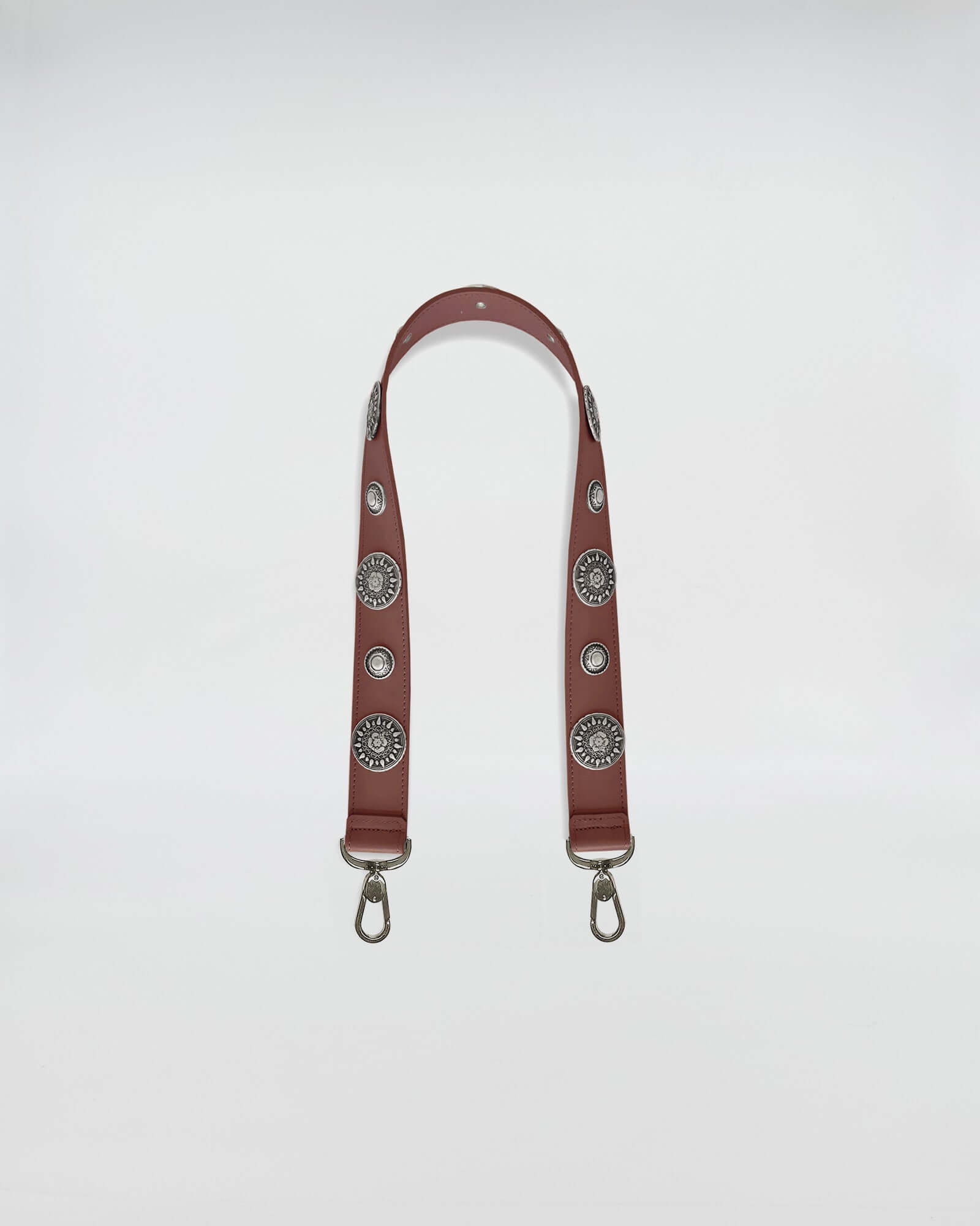 TRACOLLA FISSA IN PELLE ROCK 80 CM con decorazioni metalliche, perfetta per accessorizzare borse.
