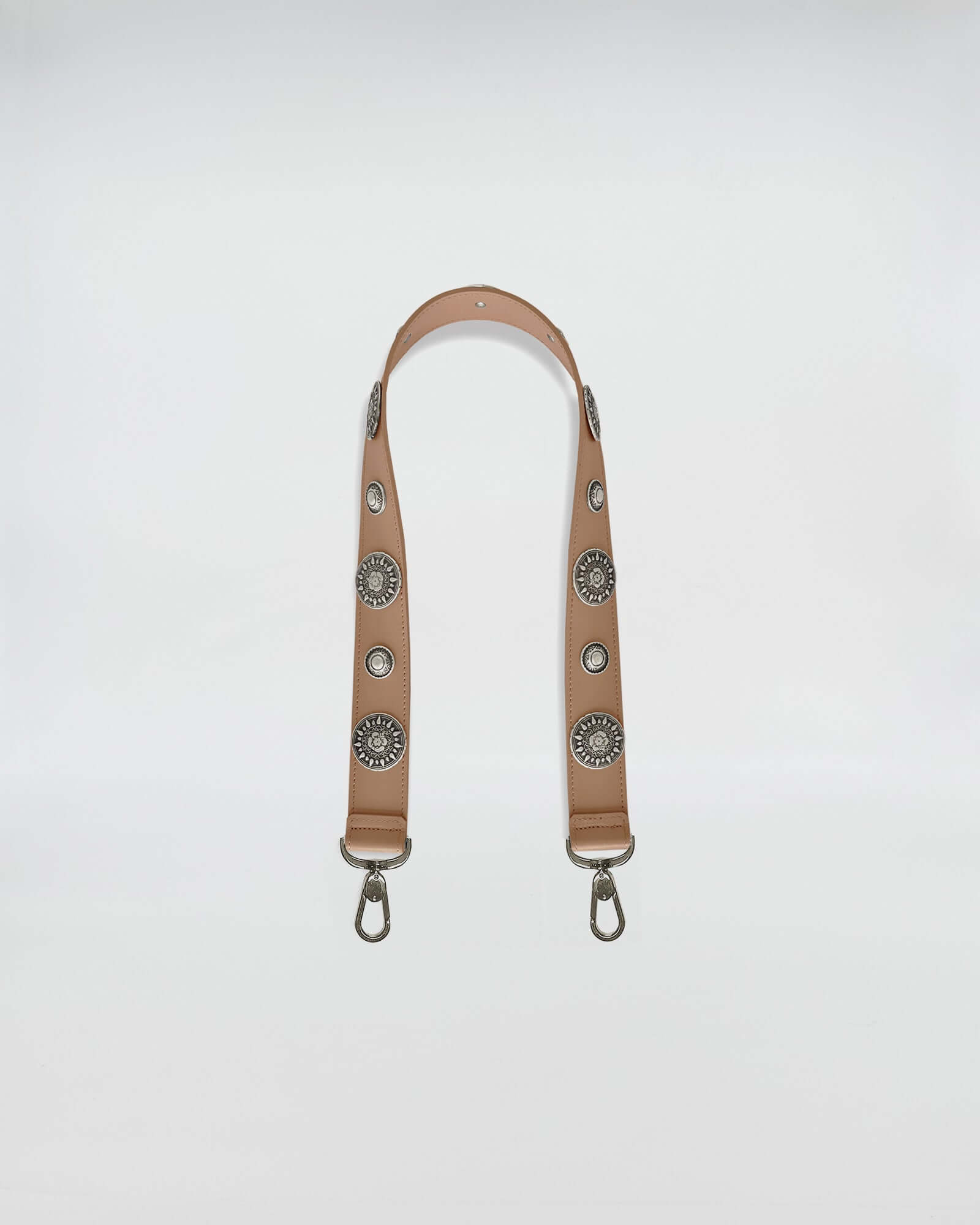 TRACOLLA FISSA IN PELLE ROCK 80 CM, tracolla in pelle con dettagli decorativi, ideale per borsa a spalla.