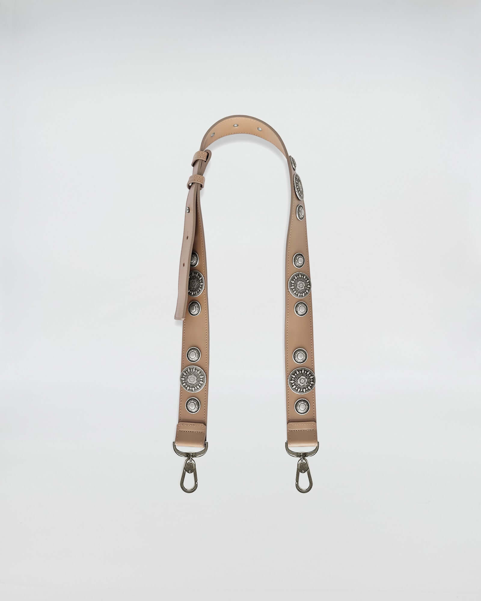 TRACOLLA REGOLABILE IN PELLE ROCK con dettagli in metallo, ideale per borse a spalla e cross body.